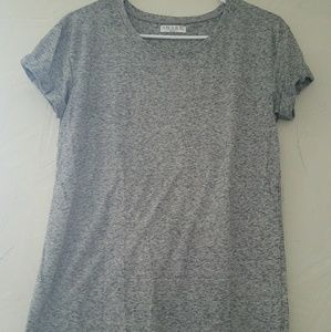 Gray tee with cuffed sleeves